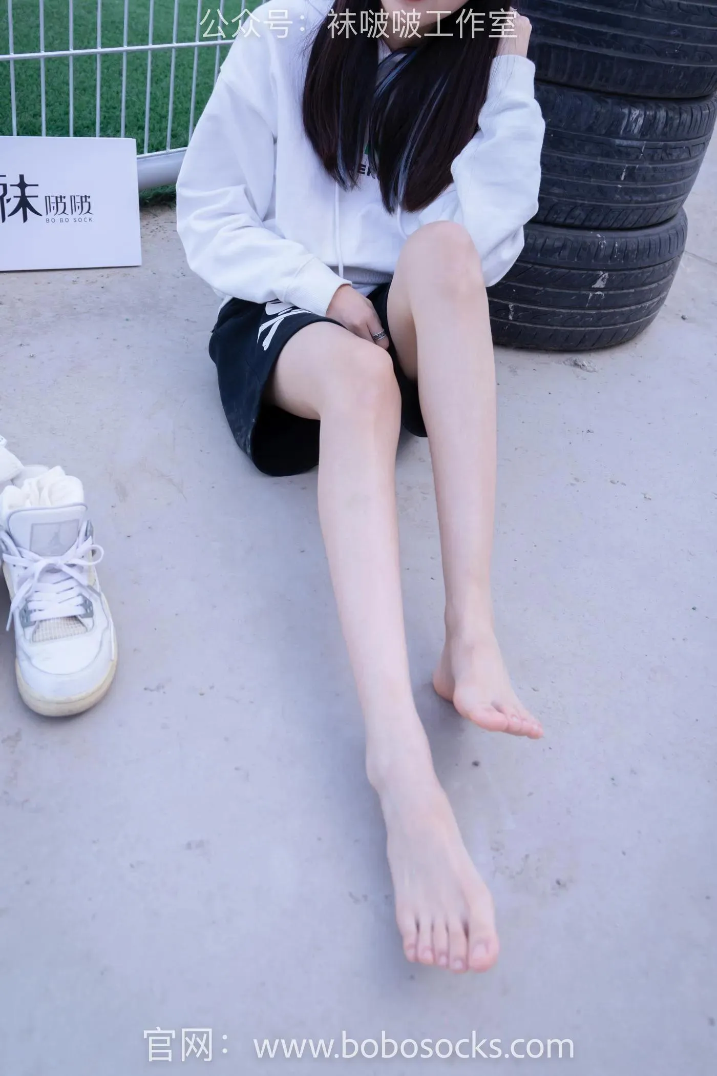 [BoBoSocks袜啵啵]NO.103 稚予-AJ篮球鞋、白棉袜、裸足 [134P]插图6
